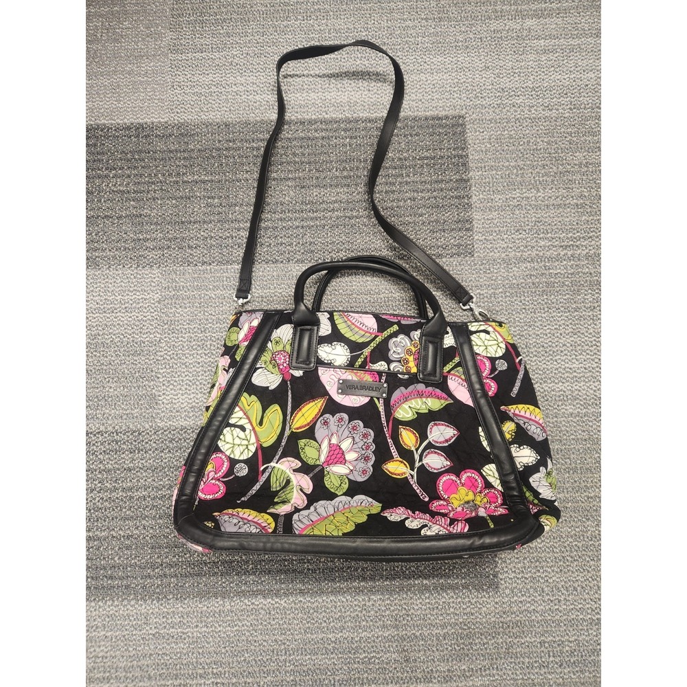 Vera Bradley Trapeze Tote Moon Blooms Floral Retired Pattern Double Handles NWOT
